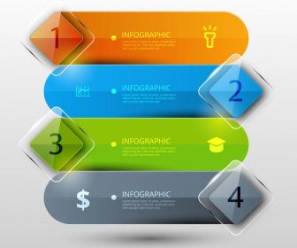 Infographic Vector Illustration With Transparent Horizontal Banners