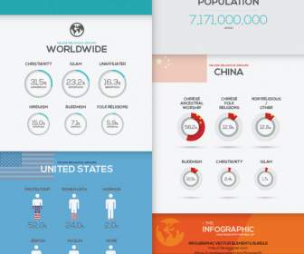 Popolazione Mondiale Infographic Vector Modello Elementi