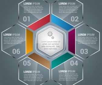 Infografia De Design Decoração Transparente Brilhante Hexágono
