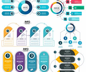 Inforgraphic Templates Colorful Modern Shapes
