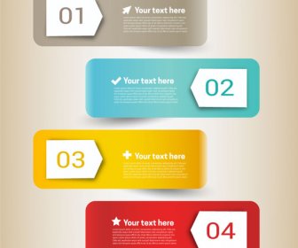 Inforgraphic Vector Illustration On Horizontal Colored Labels