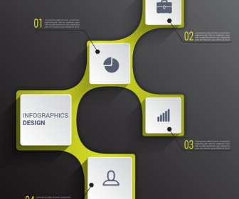 Inforgraphic Vector Illustration With 3d Squares Buttons