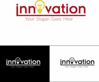 Innovation Slogan Sets Texte Glühbirne Dekoration