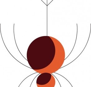 昆虫の背景クモのアイコンラウンドデザイン葉の装飾