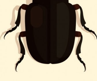 昆虫アイコン暗い3Dデザイン