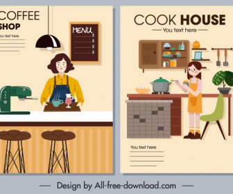 Dekorasi Interior Poster Tema Kedai Kopi Dapur