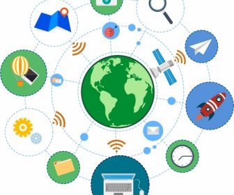 internet design elements communication symbols circles isolation