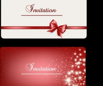 Invitation Card Cover Background Ribbon Sparkling Stars Ornament
