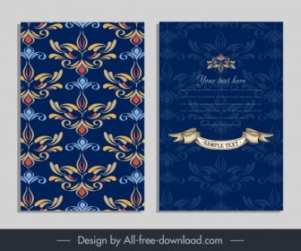 Invitation Card Template Classical Floral Sketch Blurred Decor