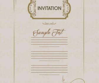 Invitation Card Template Retro Style