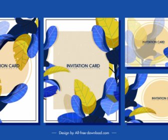 Invitation Card Templates Classic Colorful Leaves Decor