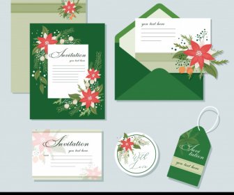 Invitation Card Templates Elegant Colorful Floral Decor