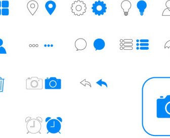 Ios7 Commonly Blue Icons Vector