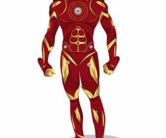 Iron Man Hero Icon Colorful Modern Design