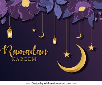 Template Poster Ramadhan Islam Dekorasi Hiasan Bunga Klasik