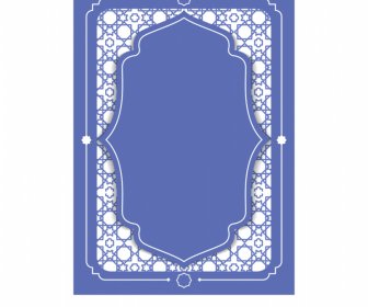 Template Batas Islami Dekorasi Pola Bunga Geometris Yang Elegan