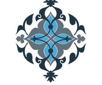  исламский декоративный элемент элегантный винтаж симметричные кривые формы