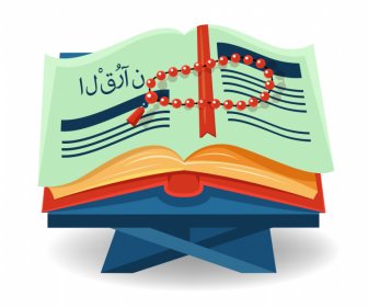  Elemen Desain Islam Sketsa Rosario Buku Kitab Suci 3d