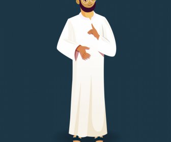 Sketsa Karakter Kartun Ikon Pria Islami