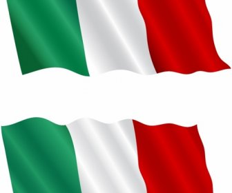 Bandiera Italiana Che Vola Nel Vento