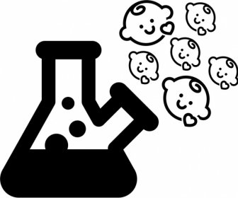 IVF Logo Wektor Graficzny Zestaw Ikona Sztucznej Inseminacji Bioinżynierii Biotechnologii Urodzenia Embrionu W Liniowej Płaski Kontur Cienka Konstrukc