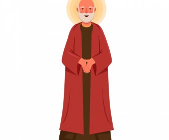 James Christian Apostle ícone Vintage Desenho Animado Design De Personagens