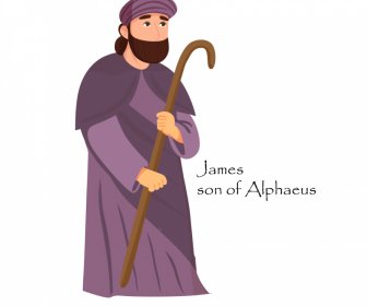 james son of alphaeus christian apostle icon cartoon character design