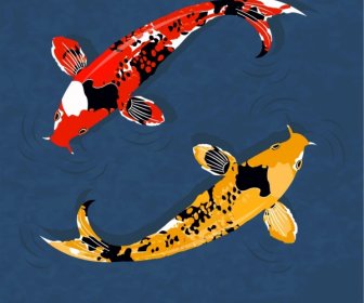 Japan Koi Fische Symbol Klassische Hintergrunddesign