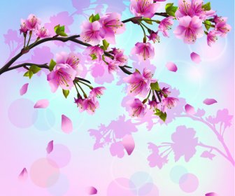 Japan Cherry Blossoms Free Vector -2