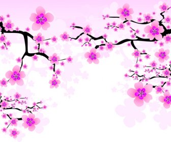 Japón Cerezo Flores Vector Libre -3