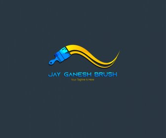 jay ganesh brush logotype dynamic modern curves decor