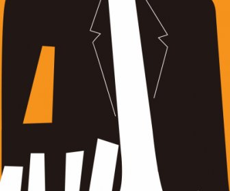 Jazz Music Poster Man Piano Keyboard Flat Sketch