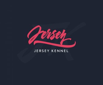 jersey kennel logo template dark calligraphic dynamic texts sketch