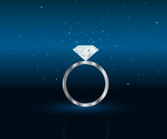 Jewelery Advertisement Diamond Ring Icon Dark Backdrop