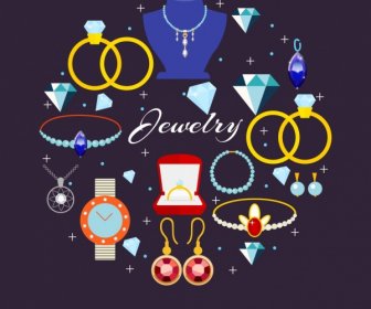 Jewelry Design Elements Luxury Accessories Icons