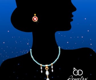 Jewelry Icon Woman Silhouette Ornament