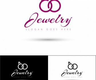 Jewelry Logo Sets Caligrafía Símbolos Ornamento