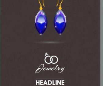 Jewly Advertisement Earrings Icons Dark Backdrop