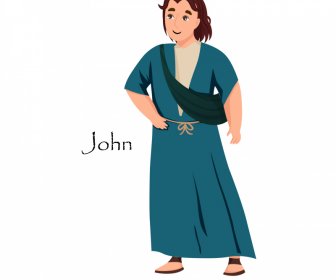 john apostle christian icon retro cartoon character design