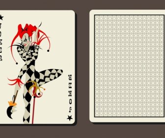 Joker Playing Card Vector Illustration With Two Sides