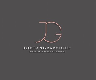 Jordan Graphique Logotype Plat Textes Simples Contour