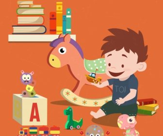 радостное мальчика рисунок игрушки иконы мультфильм дизайн