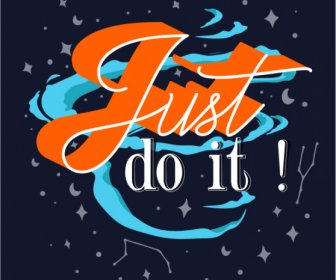 Just Do It Sky Elements Quotation 3d Typography Banner