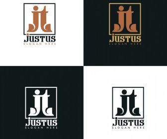 Justus Logo Elegante Contraste Texto Plano Decoração