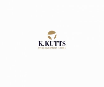 K Kuttsロゴサークルフラット下着店男性女性と子供向けのケータリングフラットテキスト下着スケッチ