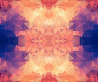 Kaleidoskop Bentuk Geometris Latar Belakang Vektor