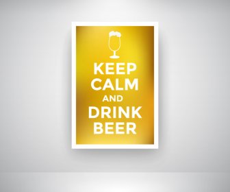 Ruhe Bewahren Und Bier An Der Wand Trinken