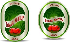 Vector Creativo De Ketchup Etiqueta Etiquetas Engomadas