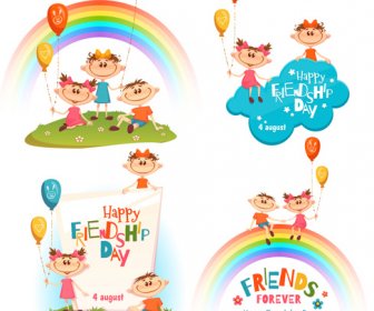 Kids Holiday Cards Vector