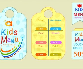 Kids Menu Sets Design With Colorful Cute Styles
